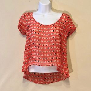 Delia's Sheer Elephant Print Blouse - strappy back